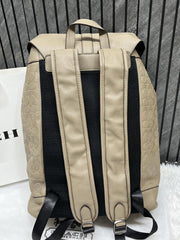 Coach Warner Backpack Signature Coated Canvas Leather With Dust Cover 909 Apricot