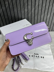 Coach Studio Baguette Red Patent Leather Shoulder Bag