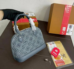 Louis Vuittion Alma Bb Monogram Denim With OG Double Box Dust Cover Carry Bag M46990