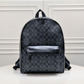 Coach Houston Backpack 55398 Black Flower Signature Canvas With Dust Cover Carry Bag