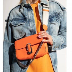 Marc Jacobs The J Marc Shoulder Bag With OG Box & Dust Bag (Orange - 926)