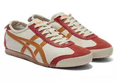 Onitsuka Tiger Mexico 66 sneakers in an Oatmeal Brown Cream or Birch Rust Orange
