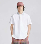 Christian Dio r White Collar Logo Premium Polo T-Shirt