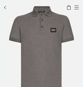 Dolce&Gabbana Grey Steel Logo Imported Polo T-Shirt