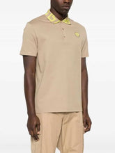 Versac e Couture Beige Embroidery Logo Imported Polo T-Shirt