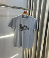 Christian Dio r Grey Logo Print Premium T-Shirt