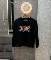 Loui s Vuitton Black Logo Print Imported Pull Over