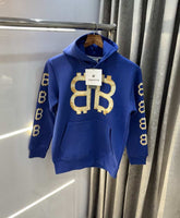 Balenciag a Blue Printed Imported Premium Hoodie