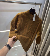 Essential Light Brown Imported Knitted Turtle Kneck Pull Over
