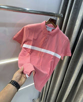 Calvin Klein Pink Logo Print Premium Polo T-Shirt