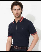 Rare Rabbit Black Zip Premium Polo T-Shirt