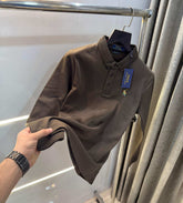 Ralp h lauren Dark Brown Embroidery Logo Premium Full Sleeve Polo T-Shirt