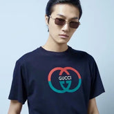 Gucc i Navy Blue Look Imported T-Shirt