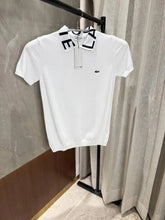 Lacost_e White Knitted polo Brand Collars