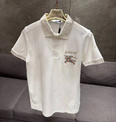 BURBERR_Y WHITE PREMIUM COLLAR IMPORTED POLO