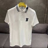 BURBERR_Y WHITE PREMIUM COLLAR IMPORTED POLO