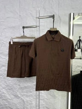 FEND_I COFFEE BROWN CO ORD SET PREMIUM MONOGRAM THIRT SHORTS