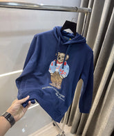 Ralph Lauren Navy Blue Teddy Edition Embroidery Logo Imported Hoodie