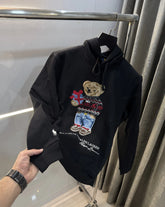 Ralph Lauren Black Teddy Edition Embroidery Logo Imported Hoodie
