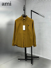 Ami Paris Light Brown Embroidry Logo Premium Shirt