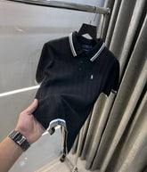 Ralph Lauren Black Premium Knitted Polo T-Shirt