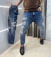 Qasbah Sky mid Blue Designer Imported Turkey Denim