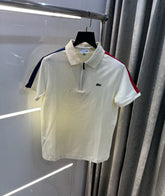 Lacost e Cream Embroidery Logo Premium Polo T-Shirt