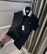 Lacost e Black Embroidery Logo Premium Polo T-Shirt