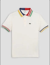 Lacost e Cream Embroidery Logo Premium Polo T-Shirt