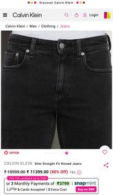 Calvi n Klein Black Imported Hyperflex Denim