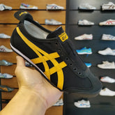 Onitsuka Tiger MeXico 66 Slip On Black Yellow Sneakers For Girls D-2015