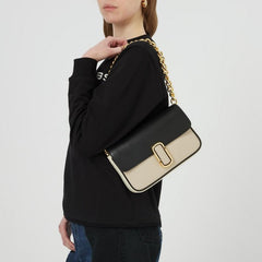 Marc Jacobs The J Marc Shoulder Bag With OG Box & Dust Bag (Black - White - 552)