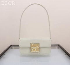 Miss Dior By Christian Dior Flap White Bag With OG Double Box High Quality M2611 White