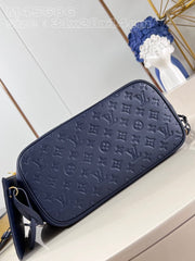 Louis Vuitton Blue Monogram Giant With Pouch Empreinte Leather Neverfull MM Bag Blue With Dust Bag M5686