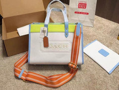 Coach Field Tote Bag With OG Double Box & Dust Bag & Shoulder Strap & Extra Pouch (Multi - 975)
