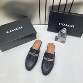 Coach Samie Mule Black Loafers For Woman With OG Box & Carry Bag 886-28