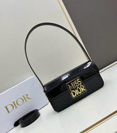 Miss Dior By Christian Dior Flap Black Bag With OG Double Box High Quality M2611 Black