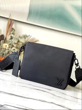 Louis Vuitton Takeoff Messenger PM Bag In Black Cowhide Leather With OG Box & Dust Cover 57080