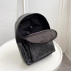 Coach Houston Backpack 55398 Black Flower Signature Canvas With Dust Cover Carry Bag