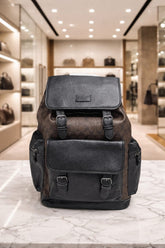 Coach Unisex Rivington Backpack Coffee Black Sprint Leather With Dust Bag 059 Coffee Black