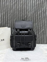 Coach Unisex Rivington Backpack Black Sprint Leather With Dust Bag 059 Black