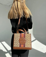 Coach Dempsey Carryall In Signature 22 Tote Caramel With OG With Dust Bag 5638