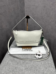 Karl Lagerfeld Ikon Crossbody NFT All Over Pattern White Bag With Dust Bag