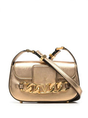 Valentino Garavani VLogo Shoulder Bag With OG Box & Dust Bag (Gold - 1054)