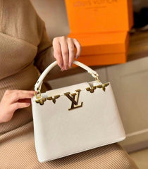 Louis Vuitton Capucines BB Snow White Big OG Double Box With Dust Bag 98147 White