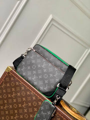 Louis Vuittion LV Virgil Abloh Trio Messenger Multi Crossbody Bag With OG Box & Dust Bag (45320 Black Flower Green)