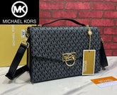 Michael Kors Hendrix Logo Crossbody Bag With OG Magnetic Box & Dust Bag (3810 Black)