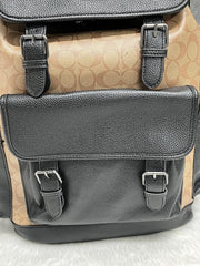 Coach Unisex Rivington Backpack Apricot Black Leather With Dust Bag 059 Apricot Black