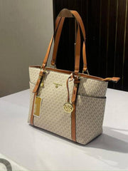 Michael Kors MK Sullivan Zipper Tote Bag Beige Brown With Dustbag 3910 Beige Brown