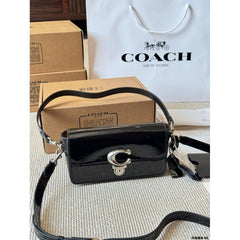 Coach Studio Baguette Black Patent Leather Shoulder Bag